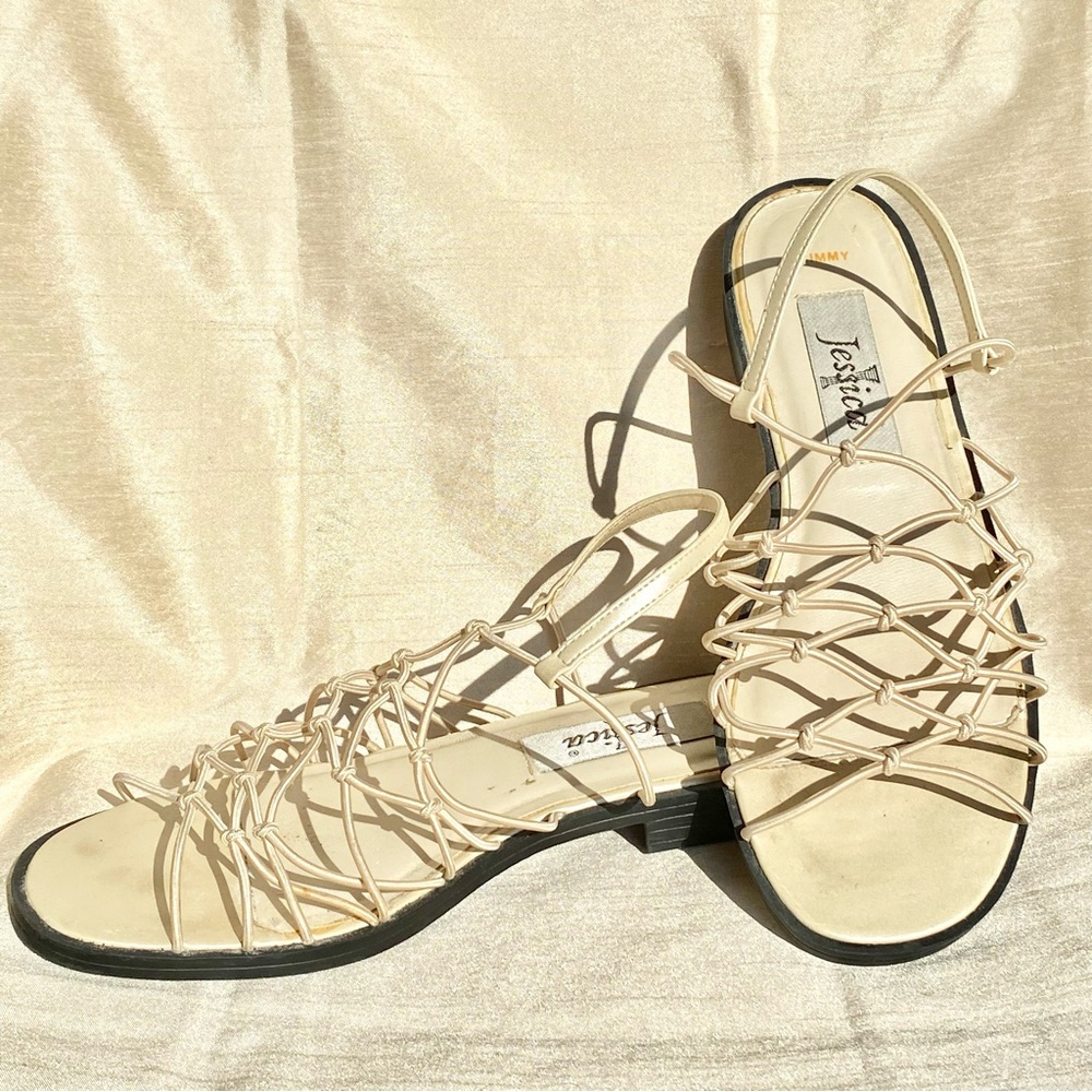 Jessica Simpson Cream fishnet Sandals summer mermaid size 7